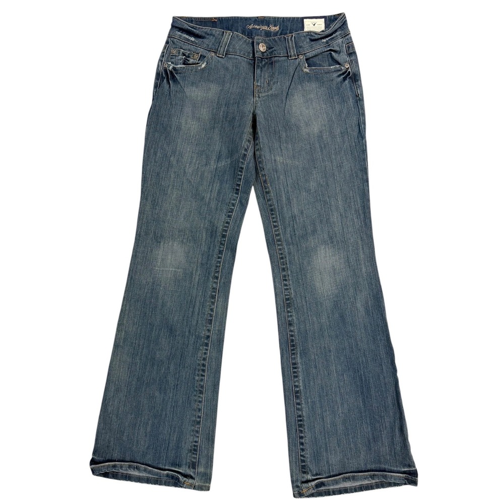 VTG American Eagle Limited Blue Issue Boyfriend Jeans Womens Size 8 Low Rise Y2K